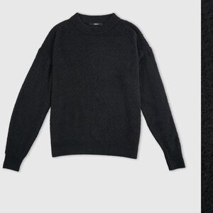 Baby Alpaca-Wool Diamond Stitch Crew